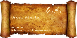 Orosz Aletta névjegykártya